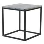 Accent lampbord 50x50 cm - Vit marmor / svart underrede