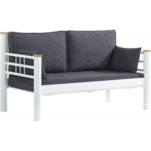 Kappis 2-sits utesoffa - Vit/antracit + Möbelvårdskit för textilier Kappis 2-sits utesoffa - Vit/antracit + Möbelvårdskit för textilier