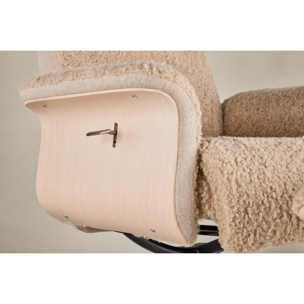 Fåtölj med fotpall - Beige / Whitewash Fåtölj med fotpall - Beige / Whitewash