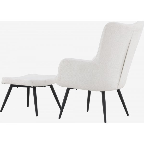 Fauteuil Como en bouclé blanc Fauteuil Como en bouclé blanc