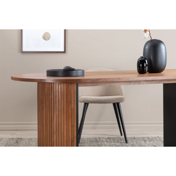 Table à manger ovale Bianca 200x90 cm - Noyer Table à manger ovale Bianca 200x90 cm - Noyer