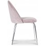 Plaza matgrupp, marmorbord med 4 st Plaza sammetsstolar - Rosa/Vit/Krom