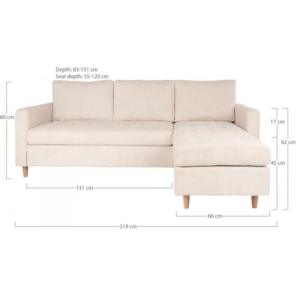 Firenze Divansoffa - Sand/bok Firenze Divansoffa - Sand/bok