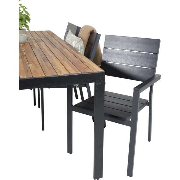 Bois utematgrupp med 6 st Levels stolar - Svart/Natur