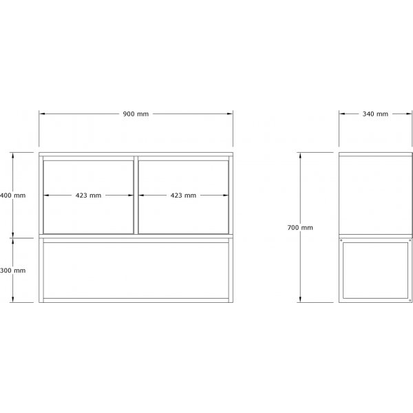 Zermat consoletafel 90 x 34 cm - Antraciet