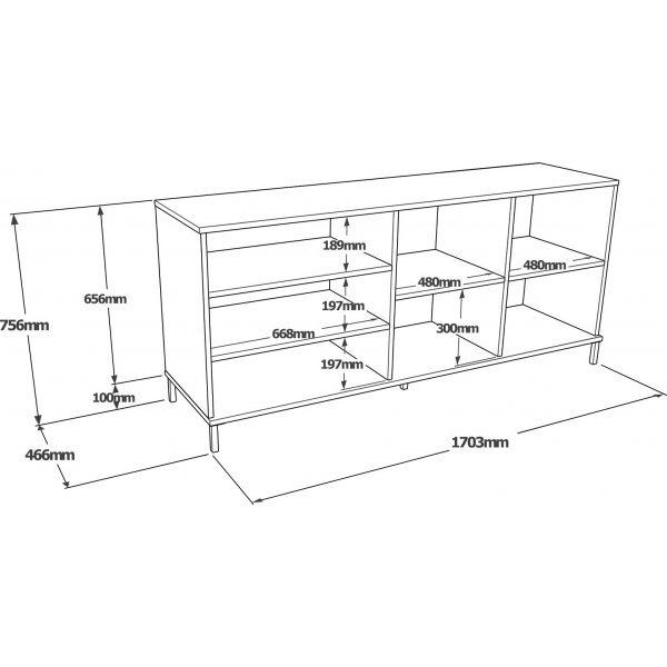 Luvio skänk 32 - Grå/svart Luvio skänk 32 - Grå/svart