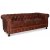 Old England Chesterfield 3-sits soffa i antikbehandlat skinn + Fläckborttagare för möbler