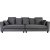 Brandy Lounge 4-sits soffa XL - Mrkgr (sammet) + Mbelvrdskit fr textilier