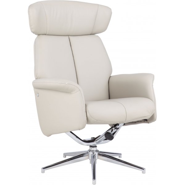 Penglund fåtölj med fotpall - Beige (konstläder) Penglund fåtölj med fotpall - Beige (konstläder)