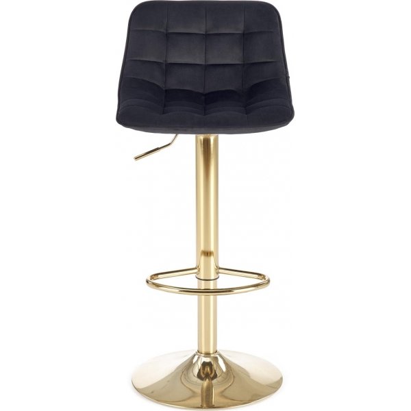 Barstol svart sammet med guldfot - Sitthöjd 62-84 cm Barstol svart sammet med guldfot - Sitthöjd 62-84 cm