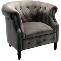 Chesterfield Clubfåtölj Sir Nelson - Grå Sammet Chesterfield Clubfåtölj Sir Nelson - Grå Sammet