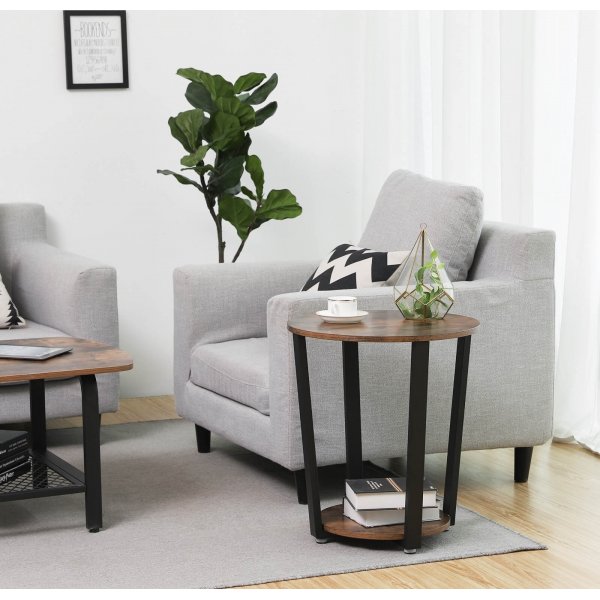 Table d'appoint Janna 50 cm - Marron/noir