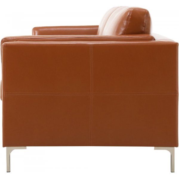 Soffa 3-sits brunt konstläder 200 cm Soffa 3-sits brunt konstläder 200 cm