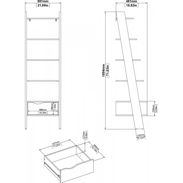 Oslo trapplank - Wit/eiken Oslo trapplank - Wit/eiken