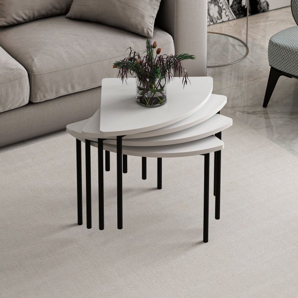 Table basse Emma Ø90 cm - Blanc Table basse Emma Ø90 cm - Blanc