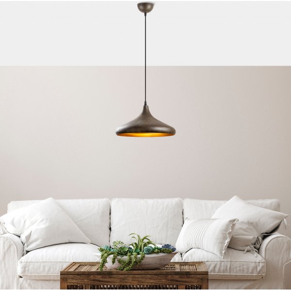 Plafonnier Barek 11544 - Patine marron fonc