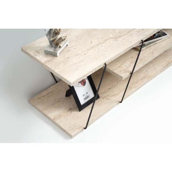 Meuble TV Canaz - Noir/marbre