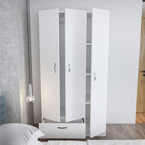 Armoire Gabbi blanche hauteur 170 cm et largeur 90 cm