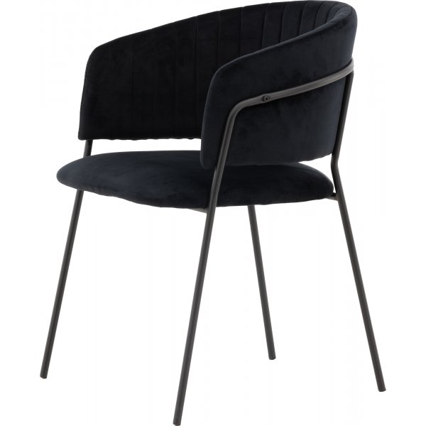 Chaise de salle à manger Selma - Velours noir Chaise de salle à manger Selma - Velours noir