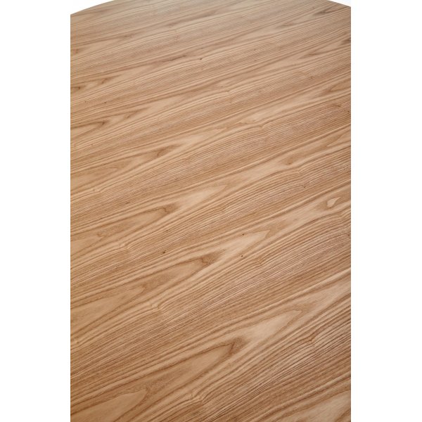 Rio matbord Ø120 cm i ekfanèr med 4st Sara karmstol i ek och linne Rio matbord Ø120 cm i ekfanèr med 4st Sara karmstol i ek och linne