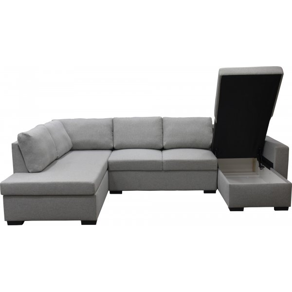 Soffa 309 cm ljusgrå - Solna + Fläckborttagare för möbler Soffa 309 cm ljusgrå - Solna + Fläckborttagare för möbler
