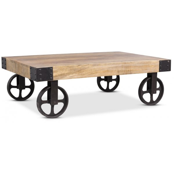 Bison vintage soffbord med hjul 110 x 72 cm - Mangotr