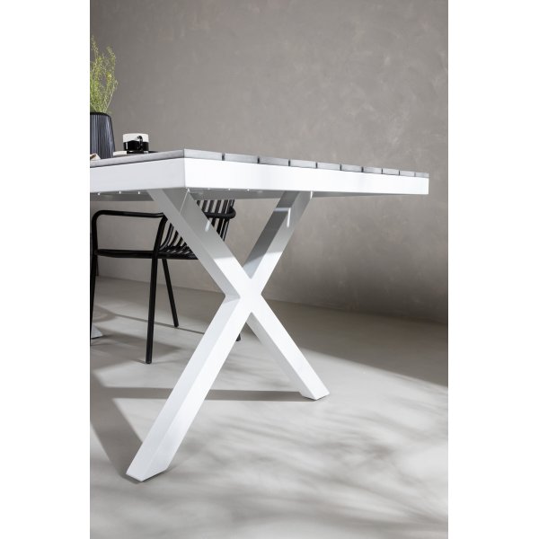 Garcia matbord 200 x 100 cm - Ljusgrå/vit Garcia matbord 200 x 100 cm - Ljusgrå/vit