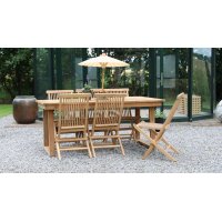 Saltö utematgrupp matbord 180x100 cm med 6 st Saltö matstolar - Teak Saltö utematgrupp matbord 180x100 cm med 6 st Saltö matstolar - Teak