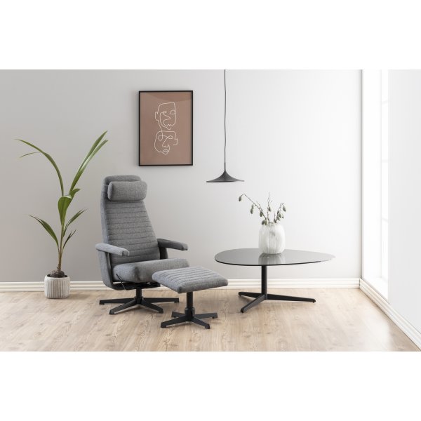 Fauteuil inclinable Tranby avec repose-pieds - Gris