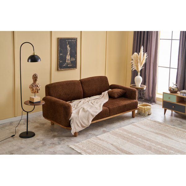 Canapé 3 places Reims - Marron/cuivre Canapé 3 places Reims - Marron/cuivre