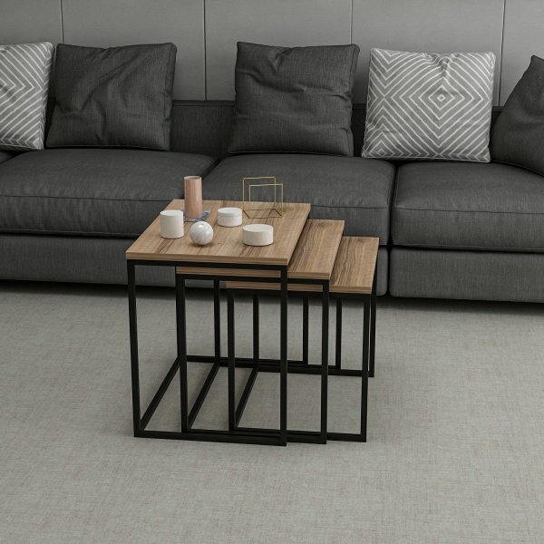 Evia satsbord 45/50/55 x 36/38/40 cm - Valnöt Evia satsbord 45/50/55 x 36/38/40 cm - Valnöt