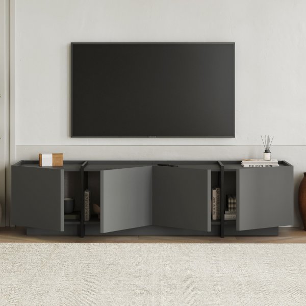 TV-b�nk Lorensa 180 cm - Antracit/Svart