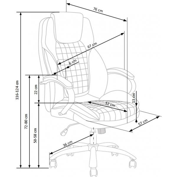 Chaise de bureau Liam - Cuir artificiel noir