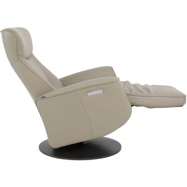 Fauteuil inclinable Hjellegjerde Oscar (Fonction lectrique) - Beige (Cuir) / Noir