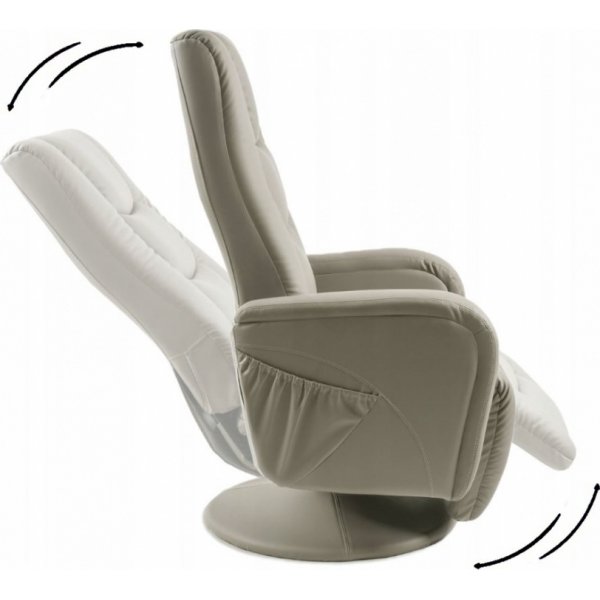 Massagefåtölj i beige PVC med fjärrkontroll Massagefåtölj i beige PVC med fjärrkontroll