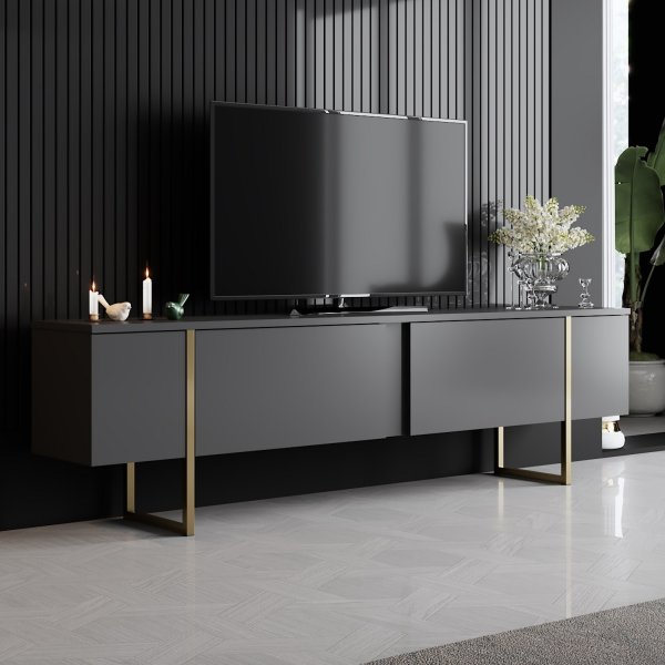 Meuble TV Lux - Anthracite/or Meuble TV Lux - Anthracite/or