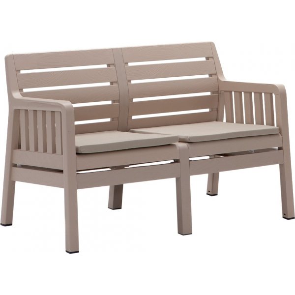 Groupe salon Lara avec canapé 2 places, 2 fauteuils et table - Cappuccino Groupe salon Lara avec canapé 2 places, 2 fauteuils et table - Cappuccino