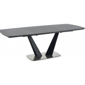 Post matbord 160-220 cm - Mrkgr/svart