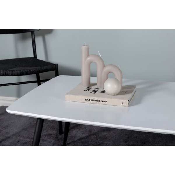 Klockarns soffbord 120 x 70 cm - Vit/svart