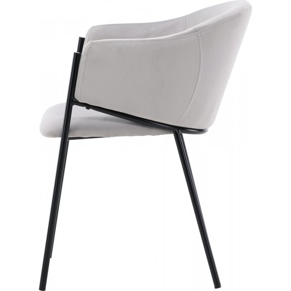 Chaise de salle à manger Evelina - Velours gris Chaise de salle à manger Evelina - Velours gris