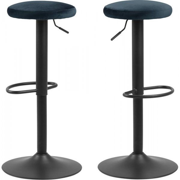 Tabouret de bar Finch - Noir/bleu marine