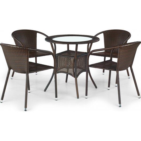 Malik cafstoel - Donkerbruin kunstrotan + Textielreiniging voor meubels