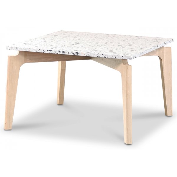 Terrazzo soffbord 75x75cm - Cosmos Terrazzo & underrede white washed oak