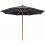 Austin parasol 300 cm - Zwart / Hout