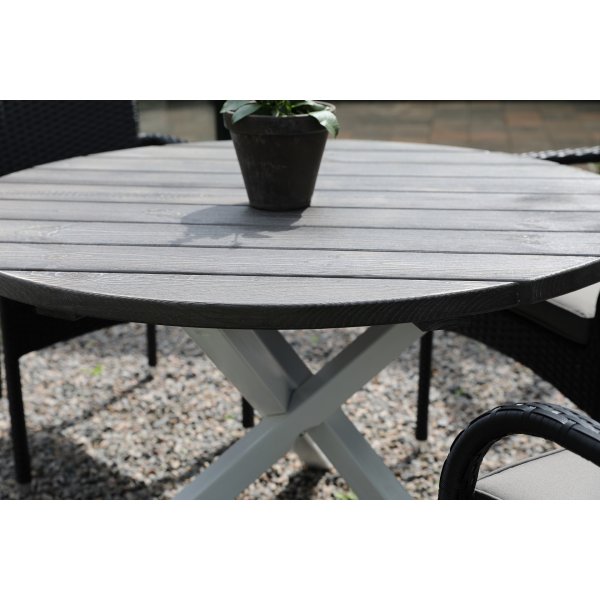 Scottsdale eettafel 112 cm - Shabby Chic Grijs/Wit