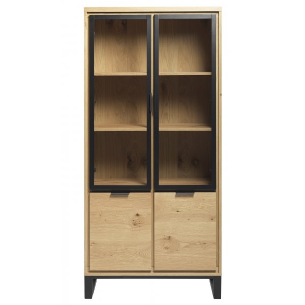 Vitrine encastrée Livia en chêne avec portes vitrées Vitrine encastrée Livia en chêne avec portes vitrées