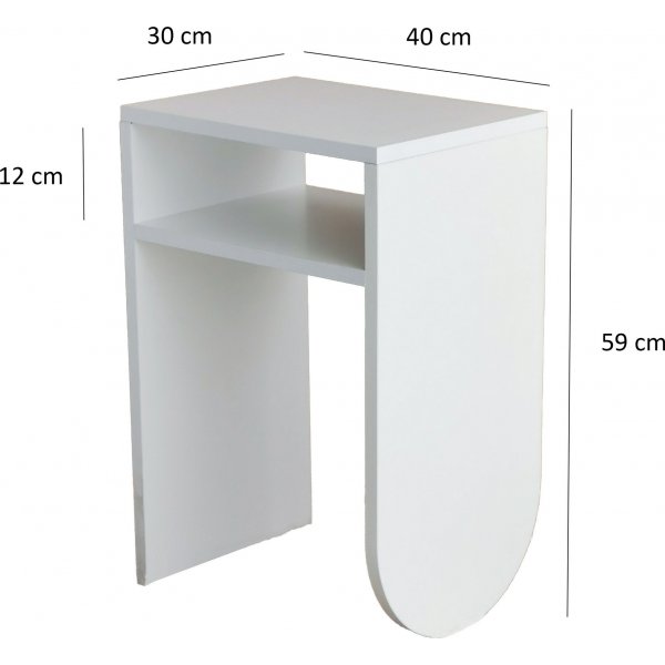 Deko sidobord 40 x 30 cm - Vit