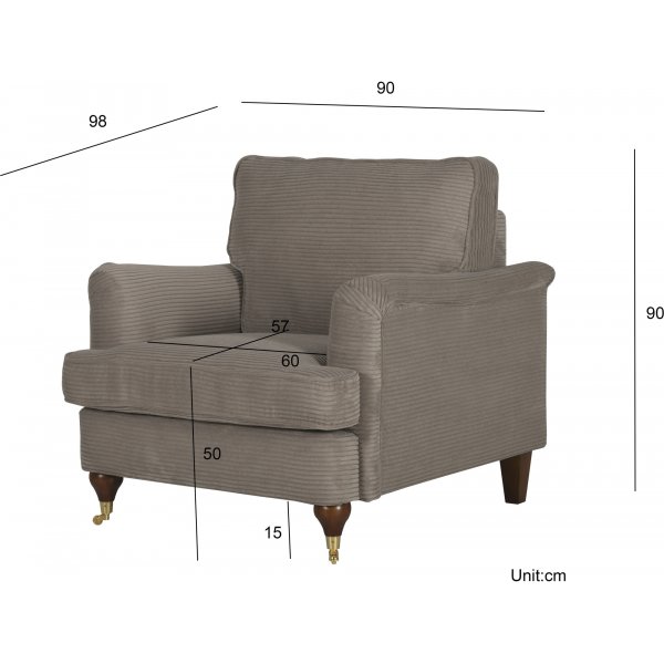 Fåtölj Howard i grått tyg Fåtölj Howard i grått tyg