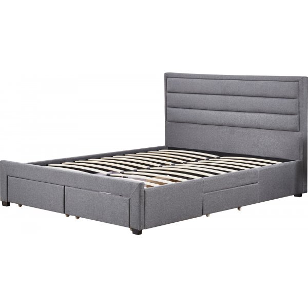 Elm hol grijs bedframe met opbergruimte 180 x 200 cm + Meubelpoten Elm hol grijs bedframe met opbergruimte 180 x 200 cm + Meubelpoten