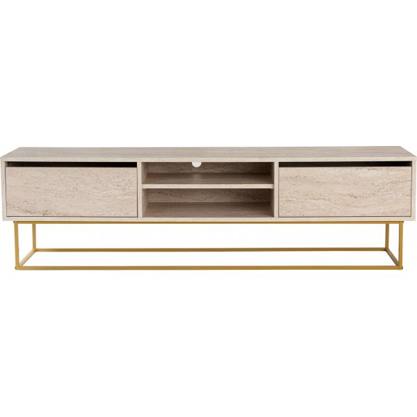 Escape TV-bnk 180 cm - Travertin/guld